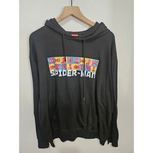 Zaful Marvel Spider-Man Graphic Hoodie Black Mens XXL Comic Pop Art Sweatshirt